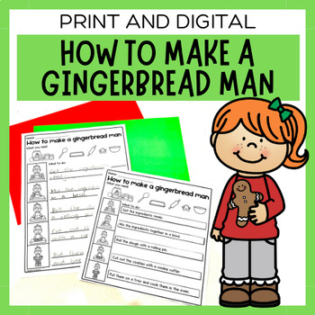 Preview of How To Make A Gingerbread Man | Sequencing Worksheets & Digital Slideshow