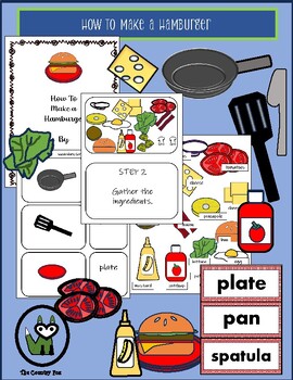 Preview of How To Make A Hamburger Kit Clipart Sequencing Writing
