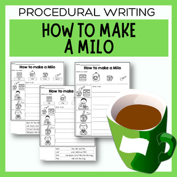 Preview of How To Make A Milo | Differentiated Procedure Writing Worksheets