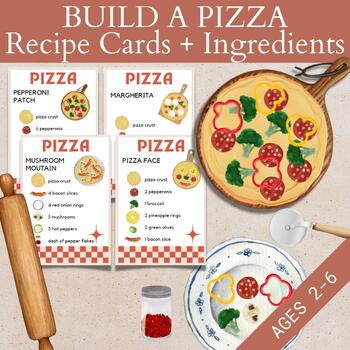 Preview of How To Make A Pizza Visual Recipe, Pizza Dramatic Play Sequencing Picture Cards