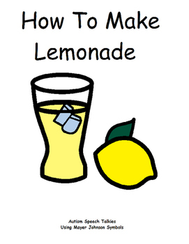 Preview of How To Make Lemonade Social Story and  Adapted Book (recipee, autism)