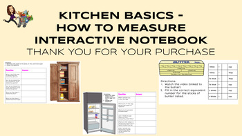 Preview of How To Measure - Interactive Notebook - Kitchen Basics