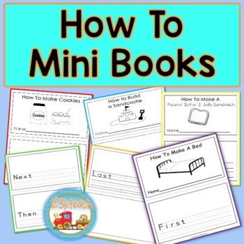 Preview of How To Writing Mini Books using First, Next, Then & Last-Procedural Writing