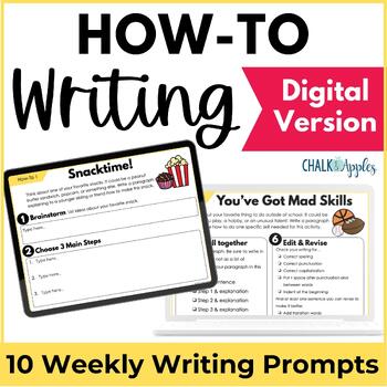Preview of How To Paragraph Writing Prompts for Weekly Paragraph Writing - DIGITAL