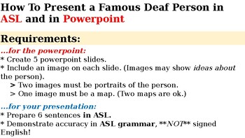 Preview of How To Present a Famous Deaf Person in ASL and in Powerpoint