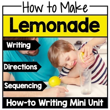 Preview of How to Writing, Procedural, How to Make Lemonade, Sequencing, Kindergarten First