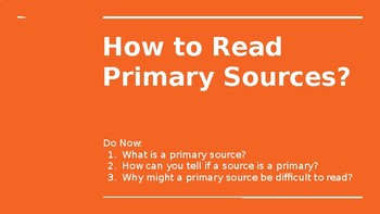 Preview of How To Read Primary Sources