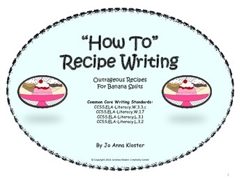 Preview of How To Recipe Writing