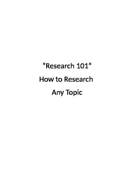 Preview of How To Research Any Topic Online