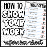 How To Show Your Work In Math | Classroom Poster or Studen
