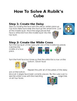 Preview of How To Solve A Rubik's Cube (How To Writing)