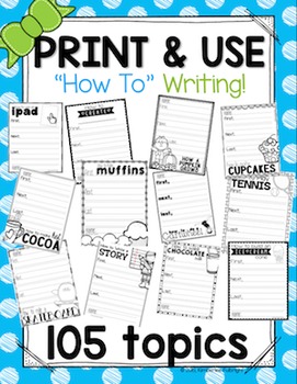 Preview of 105 How To Writing Organizers NO Prep
