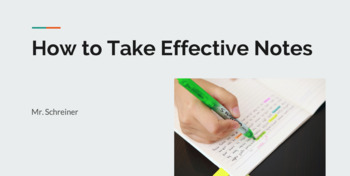 Preview of How To Take Effective Notes PowerPoint