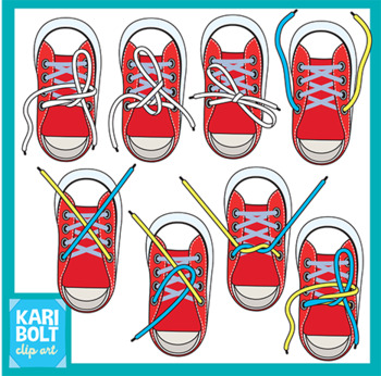 How To Tie Your Shoes Clip Art by Kari Bolt Clip Art | TPT