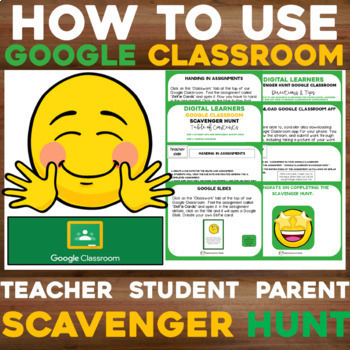 Preview of How To Use Google Classroom Scavenger Hunt Easy Steps For PARENTS AND STUDENTS