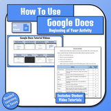 How To Use Google Docs Beginning of Year Activity Distance