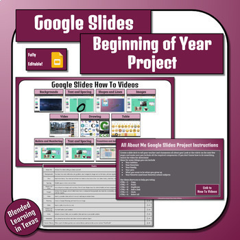 Preview of How To Use Google Slides - Beginning of Year Project Distance Learning