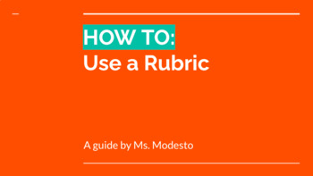 Preview of How To: Use a Rubric Presentation