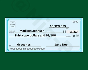 Preview of How To- Write A Check (EXAMPLE)