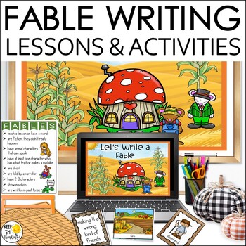 Preview of How To Write A Fable Like Aesop Writing Center Lessons and Graphic Organizers