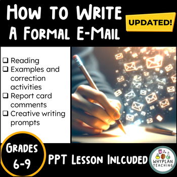 Preview of Middle School Language  How To Write A Formal E-mail - UPDATED
