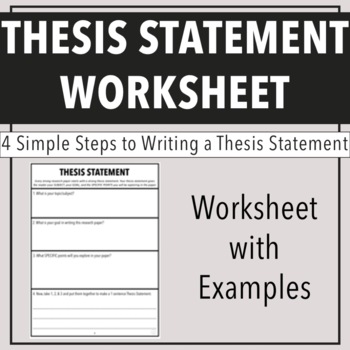 Preview of How To Write A Thesis Statement Worksheet | FREE