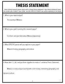 creating thesis statement worksheet