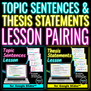 Preview of Topic Sentences & Thesis Statements How To Google Slides™ Lessons