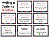 How To Write a Basic Sentence - 8 Rainbow Bulletin Board Posters