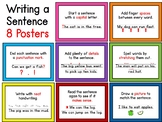 How To Write a Basic Sentence - 8 Solid Colors Bulletin Bo