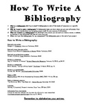 How To Write a Bibliography