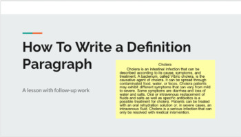 How To Write a Definition Paragraph by Montessori Elementary Life