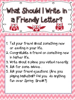 grade for pdf english 5th How Write a Valentine's Day by Friendly Theme Letter To