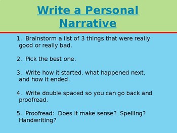 narrative essay topic sentence