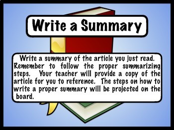 how to write a summary for a article