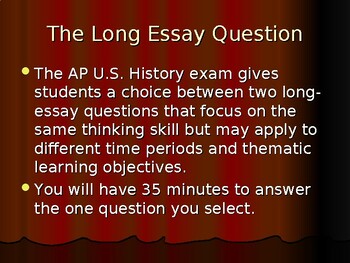 long essay format apush