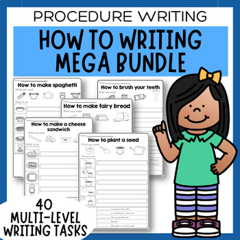 Preview of How To Writing Mega Bundle | 40 Differentiated Procedure Writing Activities