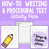 How-To Writing & Procedural Text Activity Pack - with 7 Da