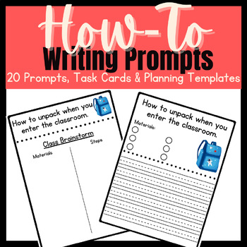 Preview of How-To Writing Prompts | Informational Writing Paper | No Prep Writing Centers