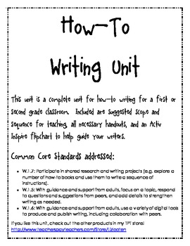 Preview of How To Writing Unit For First Grade