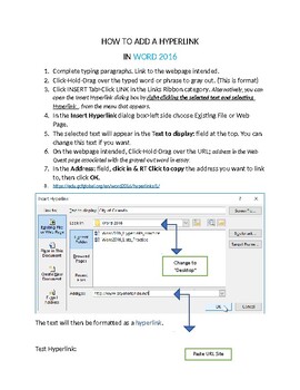 Preview of How To use HYPERLINK to your document