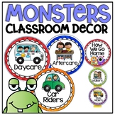 How We Go Home Clip Chart in a Monsters Classroom Decor Theme