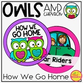 How We Go Home Clip Chart in an Owls and Chevron Decor Theme
