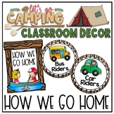 How We Go Home Clip Chart in a Camping Classroom Decor Theme