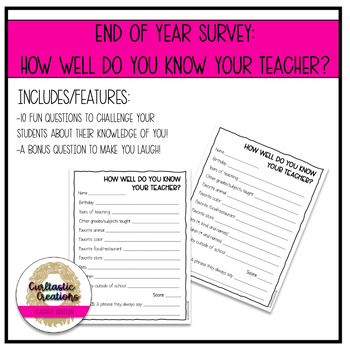 Preview of How Well Do You Know Your Teacher?