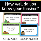 How Well Do You Know Your Teacher? Game End of Year Activity