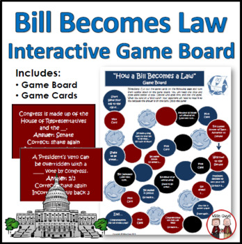 Preview of How a Bill Becomes a Law Board Game Activity