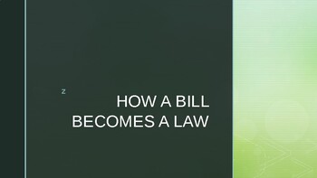 Preview of How a Bill Becomes a Law Powerpoint