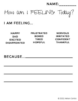 Preview of How am I feeling today?  Check-in with student emotions SEL