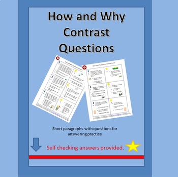 Preview of How and Why Question Contrast Cards